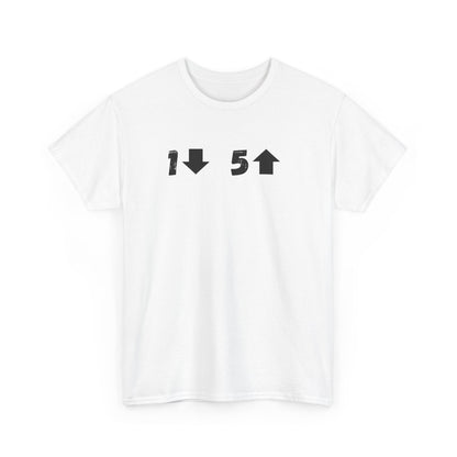 1 down 5 up White Unisex Heavy Cotton Tee