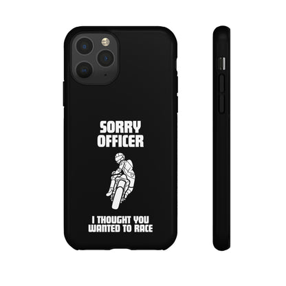 Sorry Officer Tough black Phone Cases