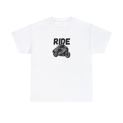 "Ride" Unisex Heavy Cotton Tee with image of Honda CBR 650R