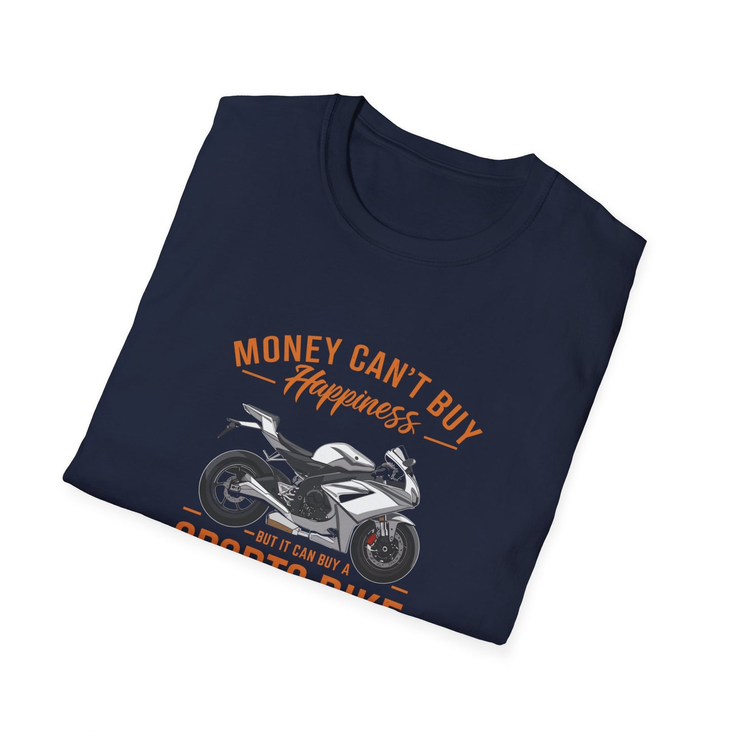 "Money can't buy happiness" white text T-Shirt