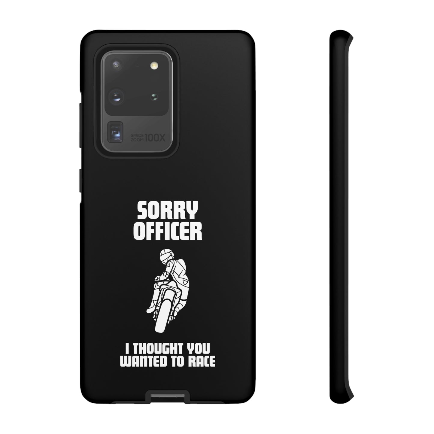 Sorry Officer Tough black Phone Cases