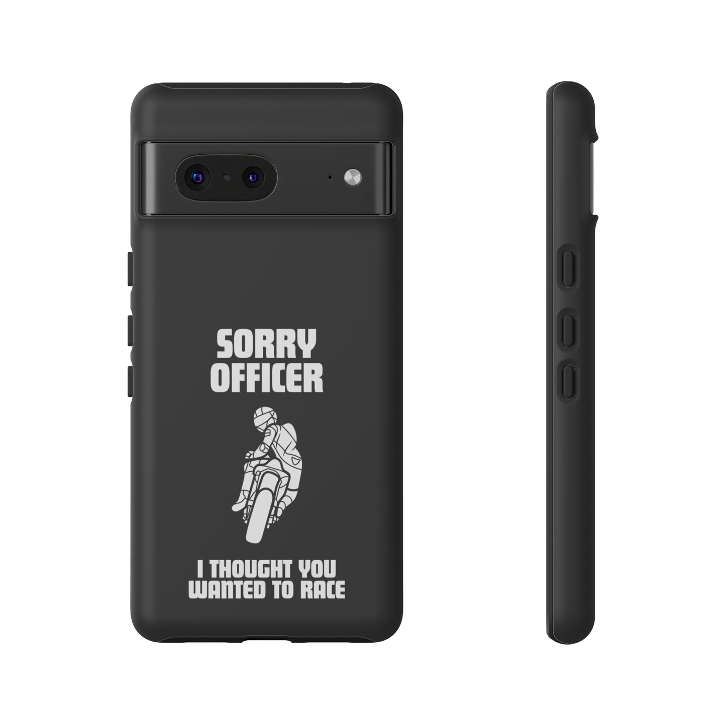 Sorry Officer Tough black Phone Cases