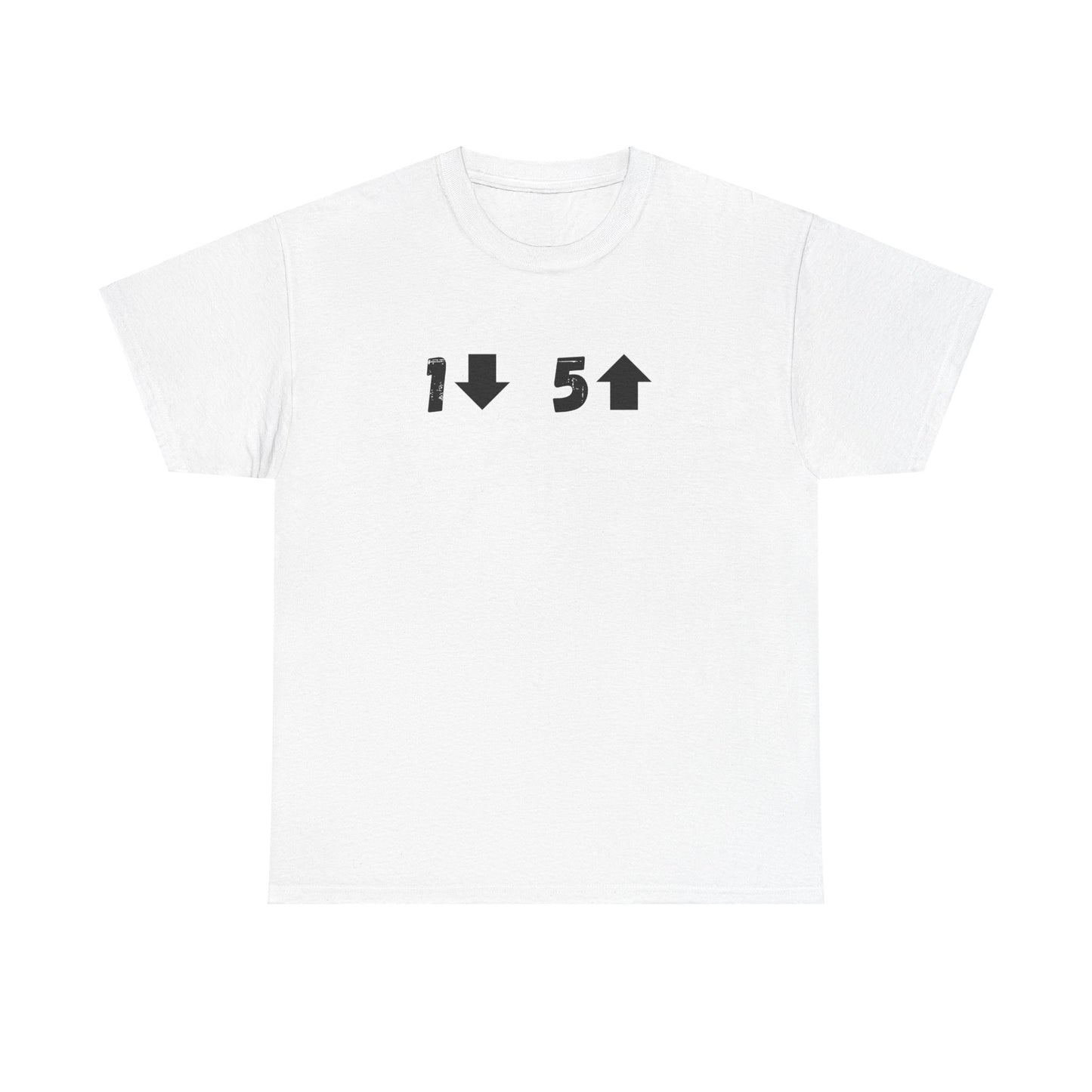 1 down 5 up White Unisex Heavy Cotton Tee