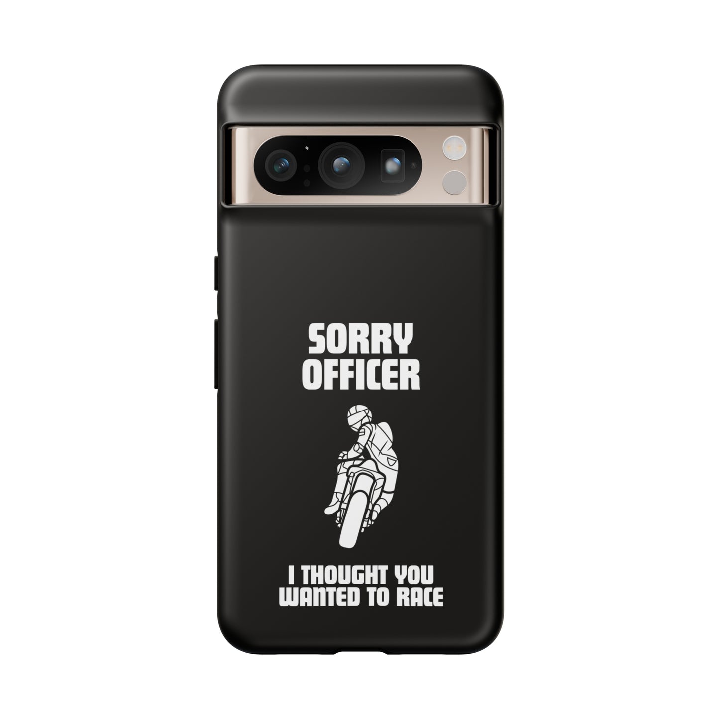 Sorry Officer Tough black Phone Cases